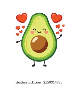 two couple avocado love vibe vector