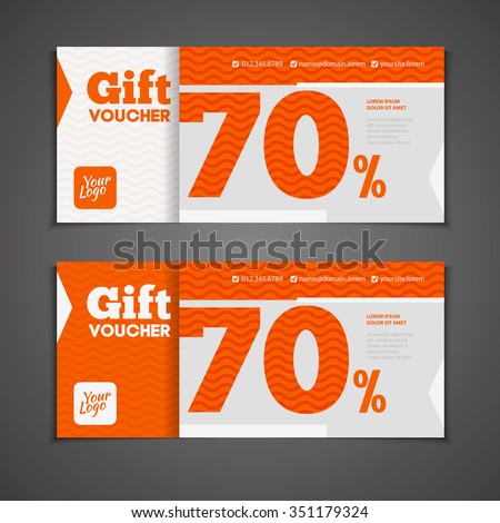 two coupon voucher design gift voucher のベクター画像素材