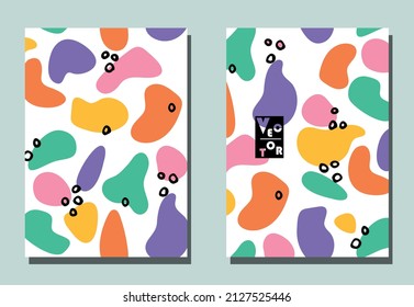Dos cubiertas con manchas. Impresión colorida para los volantes; carteles. 