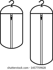 Two covers for clothes icon in outline style. Coloring template for modification and customizing  according to a specific task.