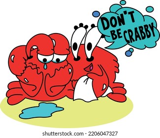 Two crabs. Crying and smiling crab