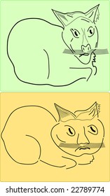 two crazy cats, vector illustration