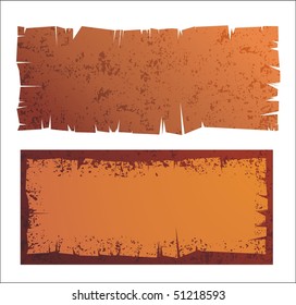 Two creative banners with rust texture