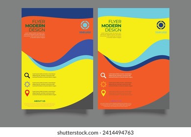 Dos plantillas de diseño de folleto empresarial creativo. Moderna plantilla de viajero de negocios corporativos. Plantilla de viajero de la Agencia de Marketing Digital, Vector de diseño de volante de negocios. archivo de pasos 9.