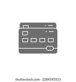 Two credit cards, bank cards grey fill icon. Shopping, online banking, finance symbol design.