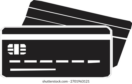 Two credit cards are displayed, one in front and the other behind, showing details.