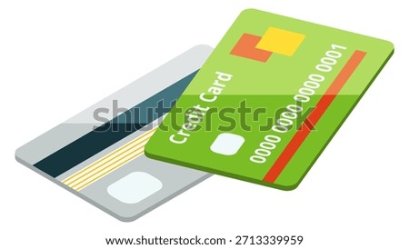 Two credit cards are stacked on top of each other