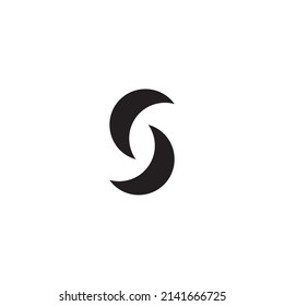 
Two crescent letter S simple symbol logo vector