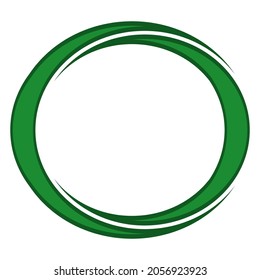 Two crescent moons green color in a round elegant frame in Islamic style