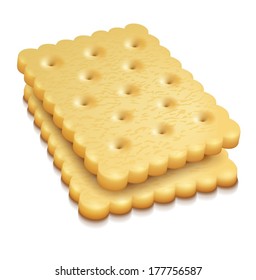 two crisp cookies snacks isolated on white background - eps10 vector illustration