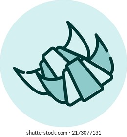 Dos croissants, ilustración, vector sobre un fondo blanco.