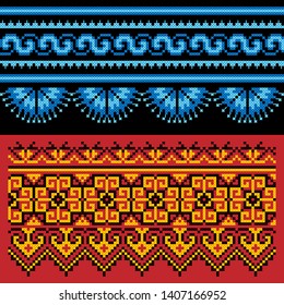 two cross stitch patterns. east motif