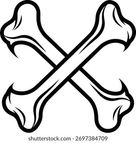 Two crossbones on a white background.

