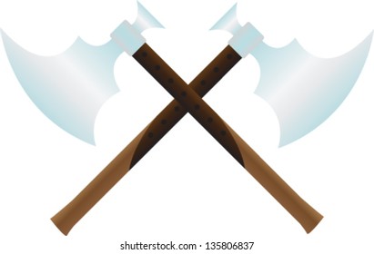 Two crossed ancient axe