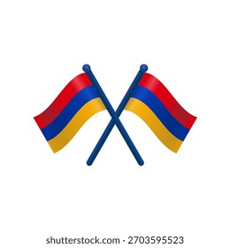 Zwei gekreuzte Armenien-Flaggen, einzelne Vektorgrafik