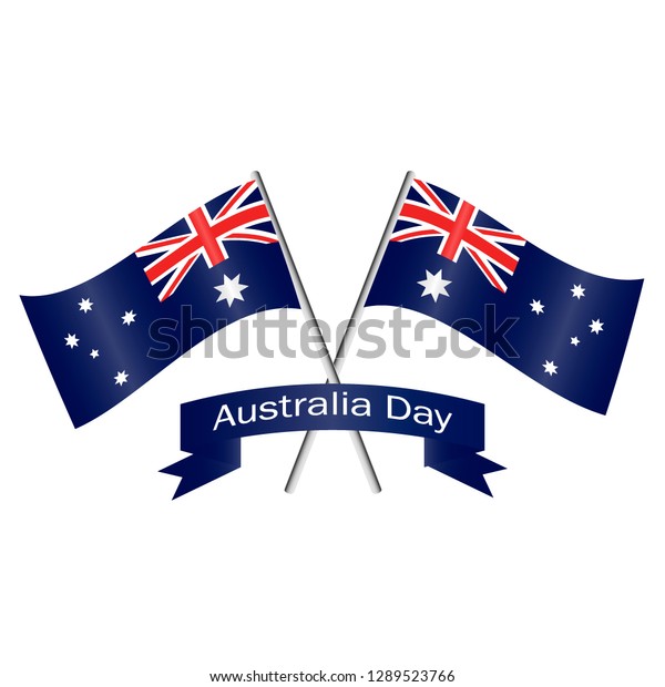 Two Australian Flags Australia Vector (Royalty Free)