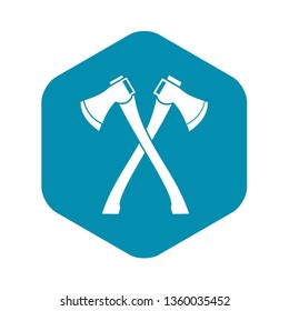 Two crossed axes icon in simple style on a white background