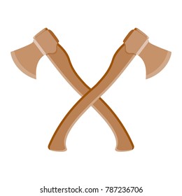 Two crossed axes, sepia