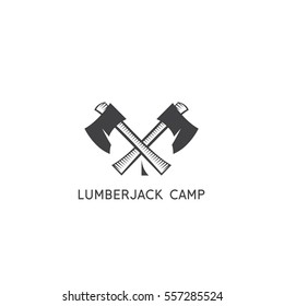 two crossed axes and tent vector design template