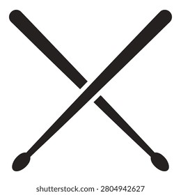 Two crossed baseball bats with round handles and knob ends icon