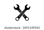 Two crossed black wrenches icon spanner tools