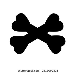 two crossed bones icon vector on white background. crossbones icon