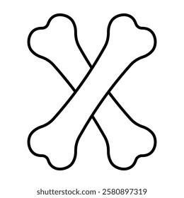 Two crossed bones symbol death and danger, crossbones warning pirate