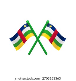 Duas bandeiras cruzadas da república centro-africana ilustração vetorial isolada