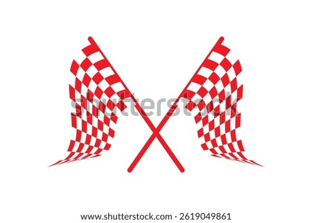 two crossed checkered Flag NASCAR Racing flag silhouette ,Racing start and finish checkered flag . 