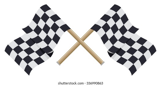 Two Crossed Checkered Racing Flags Flat Stock Vector (Royalty Free ...