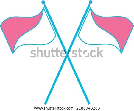 Two Crossed Color Guard Flags, Wavy