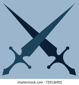 Two crossed daggers vector illustration