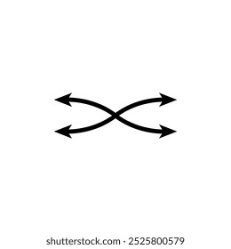 Two crossed double arrows. Vector illustration.