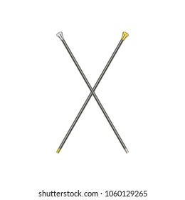 Two crossed elegant walking sticks
