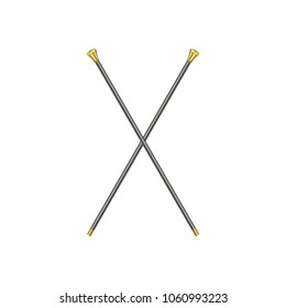 Two crossed elegant walking sticks
