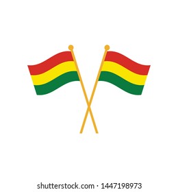 two crossed Flag Of Bolivia, Bolivia flag template design