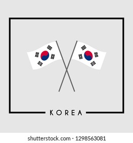 Two crossed flag of South Korea,  Double South Korean flag Illustration