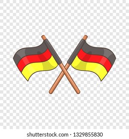 Two crossed flags of Germany icon in cartoon style on a background for any web design 