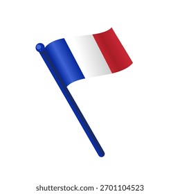 Dos banderas francesas cruzadas, Ilustración vectorial	