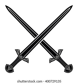 Two Crossed Gladius Sword Silhouette On Stock Vector (Royalty Free ...