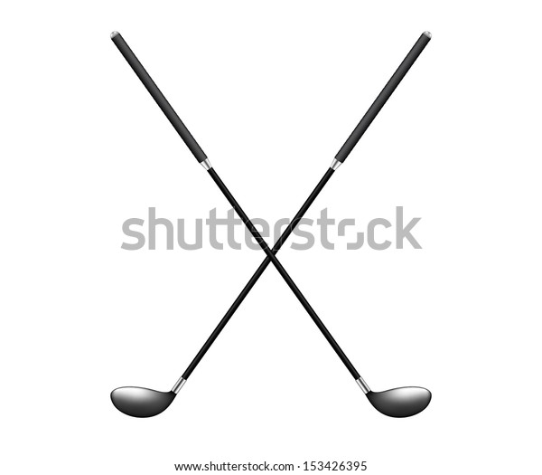 Two Crossed Golf Clubs Stock Vector (Royalty Free) 153426395