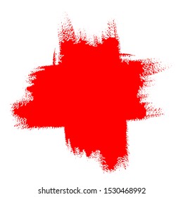 Two crossed grunge red strokes isolated on white background, vector illustration