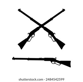 Zwei gekreuzte Geschütze Silhouette Vektorgrafik