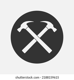 Two Crossed Hammers Graphic Sign Hammers Stock Vector (Royalty Free ...