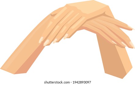 two crossed hands with manicure