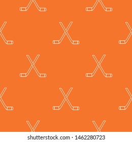 Two crossed hockey sticks pattern vector orange for any web design best