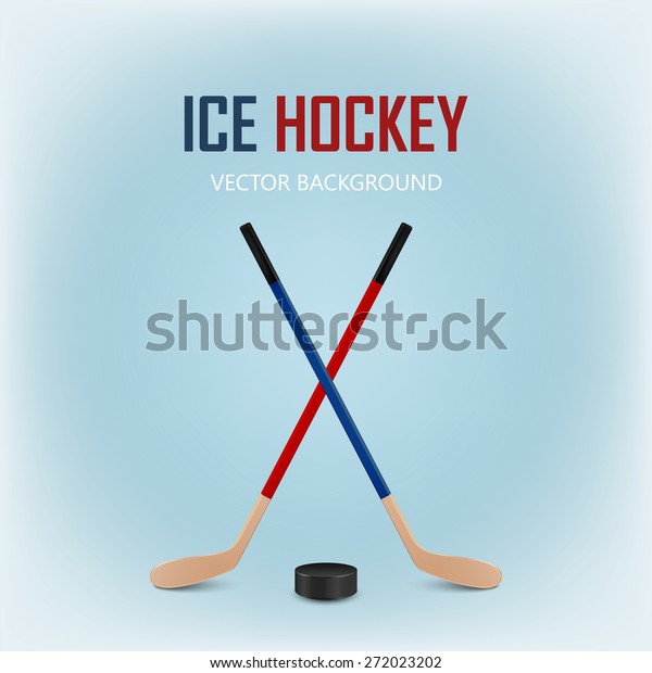 Фотообои "a hockey stick and puck on the ice" .