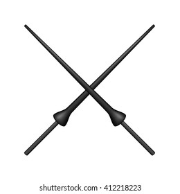 Two crossed lances in black design