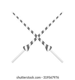 Two crossed lances in black and white design