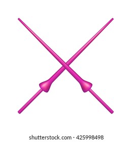 Two crossed lances in pink design